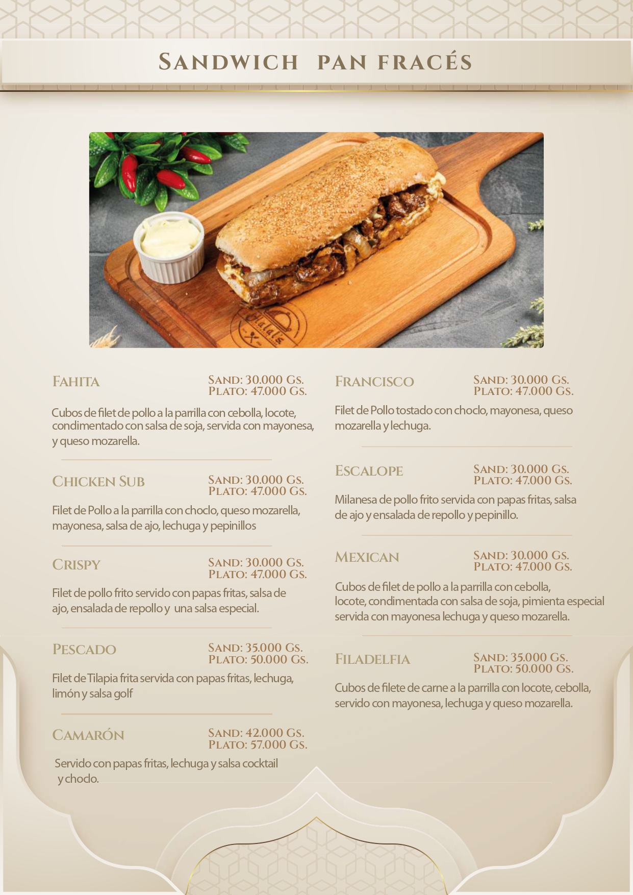 Portada del Menú Halal's